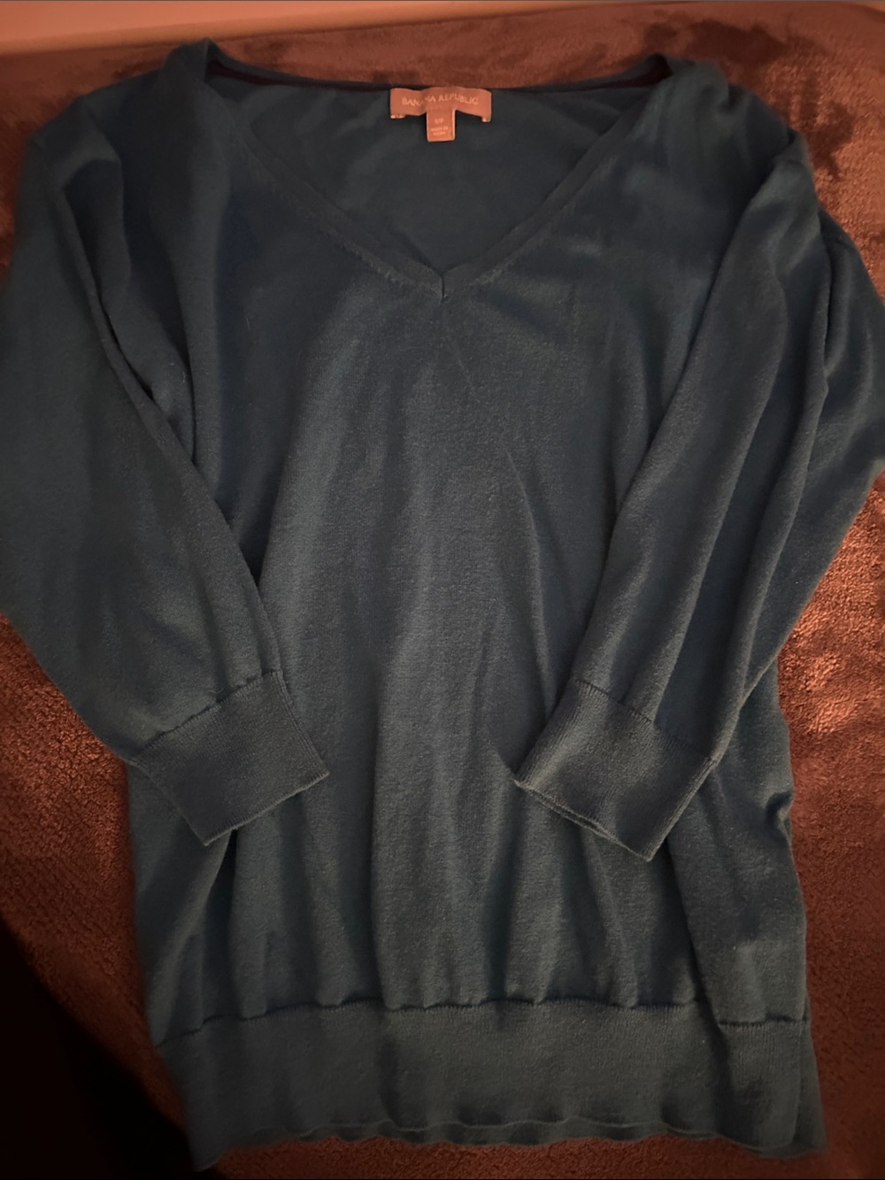 Banana Republic Teal V-Neck Sweater